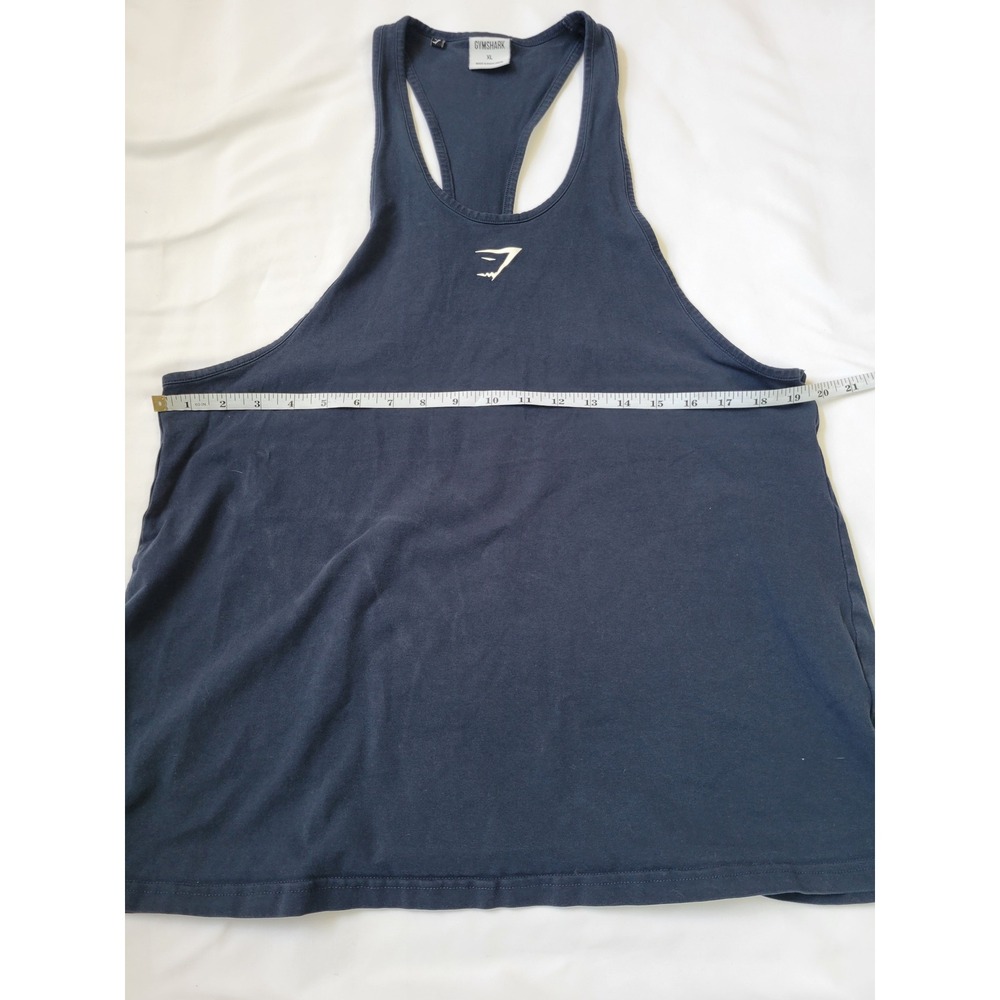 Gymshark Mens XL Navy Blue Stringer Tank Top Racerback Gym Training Fitness - Picture 4 of 9